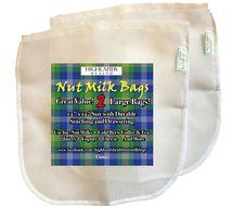 Nut Milk Bags - 2 Large 12&quot;x12&quot; - Reusable Commercial Grade Fine Nylon Mesh - Pulp Free Almond Milk - Tea and... N3