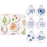 ART Kitchenware 6pcs/set Christmas Stencil Set for Cakes Sugar Decoration Cookie Mold Reusable Stencils for Painting... N3