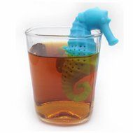 GOOTRADES Silicone Deep Sea Horse Tea Infuser Loose Leaf Mug Strainer Cup Steeper Filter (Blue) N8