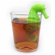 GOOTRADES Silicone Deep Sea Horse Tea Infuser Loose Leaf Mug Strainer Cup Steeper Filter (Blue) N9