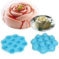 "12 Cavity Silicone Rose Cake Jelly Pan Mold Pudding Muffin Handmade Soap Molds Mould" shopping