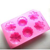 Allforhome (TM) 6 Flowers Silicone Muffin Cups Handmade Soap Molds Biscuit Chocolate Ice Cake Baking Mold Cake...
