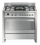 Smeg A1PXU 36" Freestanding Dual Fuel Cavity "Opera" Range with 3.2 cu. ft. Capacity 10 Cooking Modes "Ever-Clean...