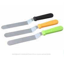 OUMOSI Stainless Steel Offset Icing Spatula Angled Flat Scraper With Plastic Handle 6 Inch (Random Color) N6
