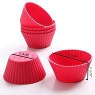 Jacobake Silicone Cupcake Liners Reusable Silicone Muffin Liners Silicone Muffin Cups for Baking(12 Pack Red)... N13