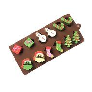 OUMOSI Christmas Themes Silicone Chocolate Mold Xmas Candy Mould Pack of 2 (Color Random) N2
