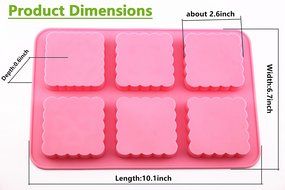 Cherryard 6-Cavity Square Shape Carve Patterns Mooncake Molds Biscuit Mold Cake molds Handmade Soap Molds,Home...