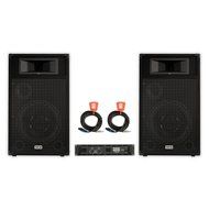 Acoustic Audio BR12 PA Karaoke DJ 12" Speakers, Amp and Cables 2000 Watts 3 Way New BR12-PK3