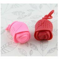 GOOTRADES Silicone Rose Flower Design Tea Leaf Strainer Herb Spice Infuser Filter (pack of 2) (Blue) N3