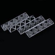 Chinatera 4Pcs Cake Fondant Frill Ribbon Embosser Sugar Craft Modelling Cutter Mold Decor Tool Set Decorating N4