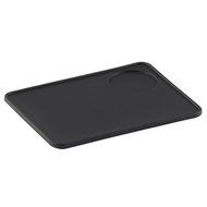 Flat Espresso Tamping Mat with Tamper Holder - Black