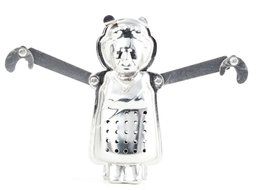 Kikkerland Fish Tea Infuser and Drip Tray, Silver N5