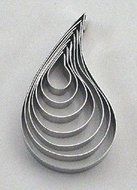 Oasis Supply 395602 Gum Paste Fondant 7-Piece Rose Leaf Plain Cutter Set, 5/8-Inch to 2-3/4-Inch