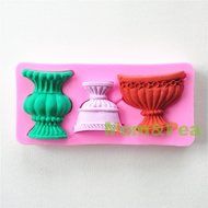 Mom&amp;pea 0638 Flowerbeds Shaped Silicone Mould for Fondant Cake Sugar Paste Cake Decoration 3d Cake Toppers Mold...