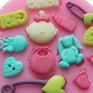 Wholeport Baby Fondant and Gum Paste Silicone Resin Candy Molds Baking Molds Cake Decoration N2