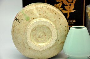 Japanese Mino Yaki ware Matcha Bowl And Tea Ceremony Set Green Tea 12.3 / 12.3 / 7.2cm (4.8 / 4.8 / 2.8inch)[7439] N4