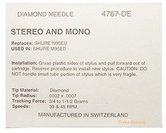BRAND NEW IN BOX TURNTABLE Needle Stylus for Shure M 95ED N-95ED N95ED N3