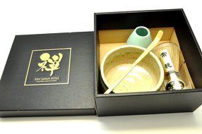 Japanese Mino Yaki ware Matcha Bowl And Tea Ceremony Set Green Tea 12.3 / 12.3 / 7.2cm (4.8 / 4.8 / 2.8inch)[7439] N5