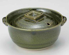 Oribe for 1-2 persons 5.7inch Donabe Japanese Hot pot Green Ceramic Made in Japan