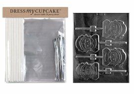 Dress My Cupcake DMCKITT016 Chocolate Candy Lollipop Packaging Kit with Mold, Thanksgiving, Pilgrim Lollipop &quot;...