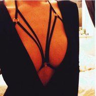 Underwear, PHOTNO Womens Sexy Harness Bra Elastic Bra Strappy Hollow Out Bra Bustier N5
