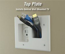 Datacomm 50-3323-WH-KIT Flat Panel TV Cable Organizer Kit with Power Solution - White N5