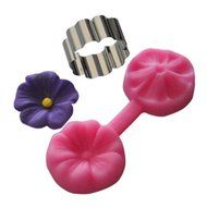 FOUR-C Silicone Molds Flower Cake Design Moulds Color Pink