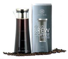 Zen Brews Cold Brew Coffee System and Loose Leaf Tea Infuser with Spout, PDF Recipe Book, 32oz, Low Acidity High...