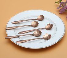 CHICHIC 8 Pcs Stainless Steel Tableware Creative Flower Coffee Spoon, Stirring Spoon, Sugar Spoon, Stir Bar Spoon... N3