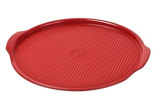 Emile Henry Made In France Flame Pizza Stone, 14.6 x 14.6", Charcoal N7