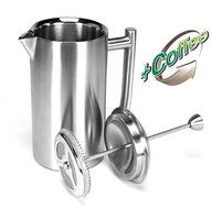 Frieling Brushed Stainless Steel French Press, 8-ounce (Includes 1/2 lb of Gourmet Colombian Coffee)