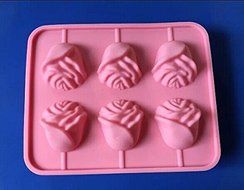 Creativemoldstore 1set New style 8-Lollipop 3D Rose (HY1-205) Silicone Cake/Chocolate/Jelly/Pudding/Ice/Candy...