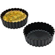 Matfer Bourgeat Exoglass Small Pie Pan, Fluted Sides, 4", 12PK Black 345151