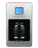 Chefman RJ14-12SS-P-Red 12 Cup Programmable Coffee Maker with Stainless Steel Face, Red N3