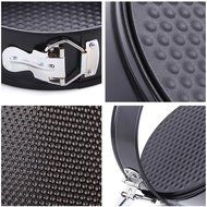 Lautechco&reg; 8 Inch Non-stick Slipknot Round Cake Baking Pan Black Carbon Steel Cakes Molds Removable Base Tray... N2