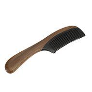 Skango(TM) Handmade Sandalwood Wooden Hair Comb Diaphanous Natural Ox Horn Green Comb With Handle Wood Comb Hair...