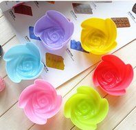 20pcs,silicone Mould Rose Shaped 7cm Chocolate Cake Bread Pudding Jelly Mold