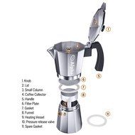 Alpha Coffee Moka Pot. 6 Cup Stovetop Espresso Maker. Italian Design Premium Aluminum Commercial Grade Coffee...