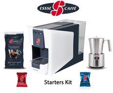 Essse Caff&eacute; - S.12 Espresso Coffee Capsule Machine - Starters Kit (Silver)