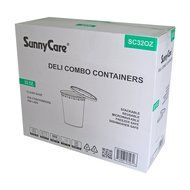 SunnyCare&reg; 32 oz.Microwavable Translucent Plastic Deli Container with Lid -(Case of 250) N6