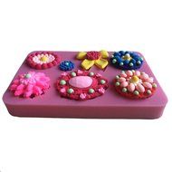 Flowers and Bows Shape Silicone Mold Cake Decoration Fondant Cake 3d Food Grade Soap Chocolate Moulds