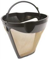 Gold Tone Reusable #4-UGSF4 10-12 Cup Coffee Filter with Handle