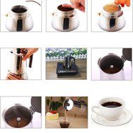 Minchsrin 6-Cup 300ml Stovetop Moka Espresso Maker with 100 Disposable Filters N3