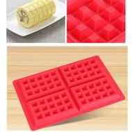 Square Waffle Mold Oven For Food-grade Silicone Mold DIY Muffin/Checkered Nestle Mold . (round) N4