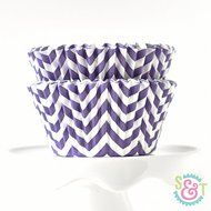 Chevron Navy BakeBright Greaseproof Cupcake Liners N9