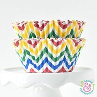 Chevron Navy BakeBright Greaseproof Cupcake Liners N10
