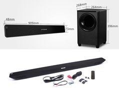 LuguLake 140watt 2.1 Channel 36" TV Sound Bar with 8" Wireless Subwoofer w/Bluetooth, 4 Connection Modes N2