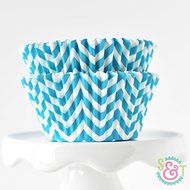 Chevron Navy BakeBright Greaseproof Cupcake Liners N11
