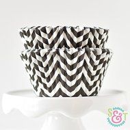 Chevron Navy BakeBright Greaseproof Cupcake Liners N12