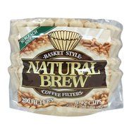 Natural Brew Basket Coffee Filters, 8-12 Cup, Natural Brown Paper, 200-Count Bags (Pack of 12)